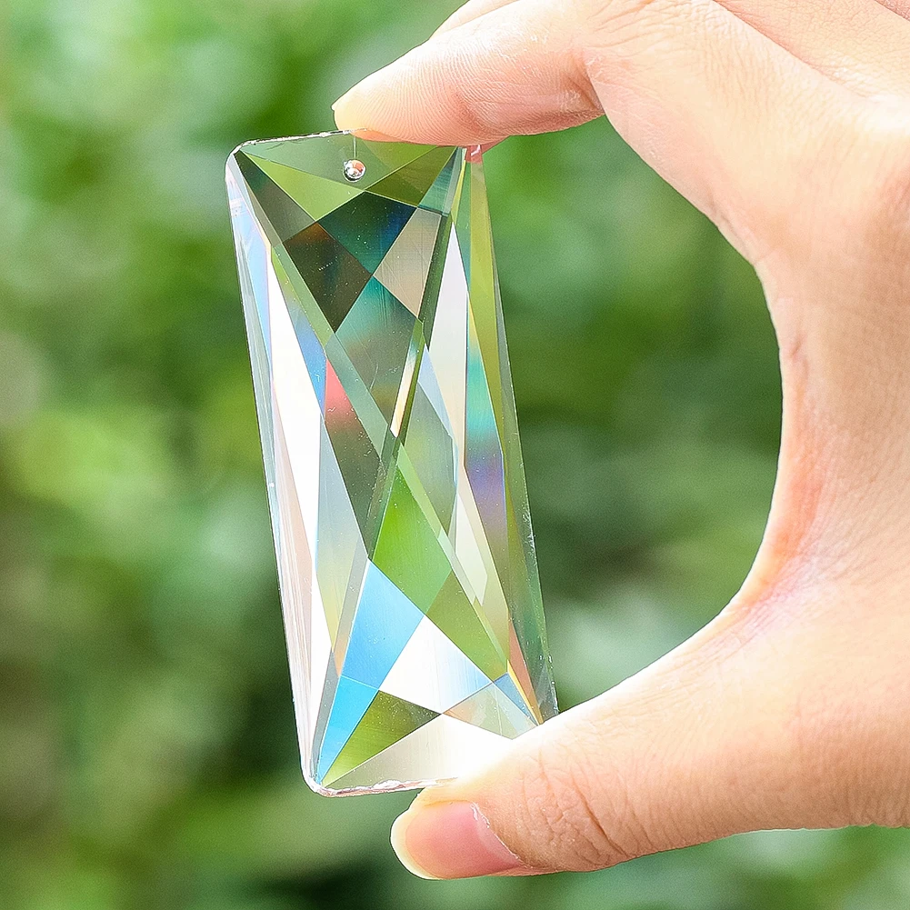 75mm Suncatcher Crystal Hanging Precision Faceted Glass Prisms Pendant Chandeliers Parts Replacement Garden Christmas Tree Decor