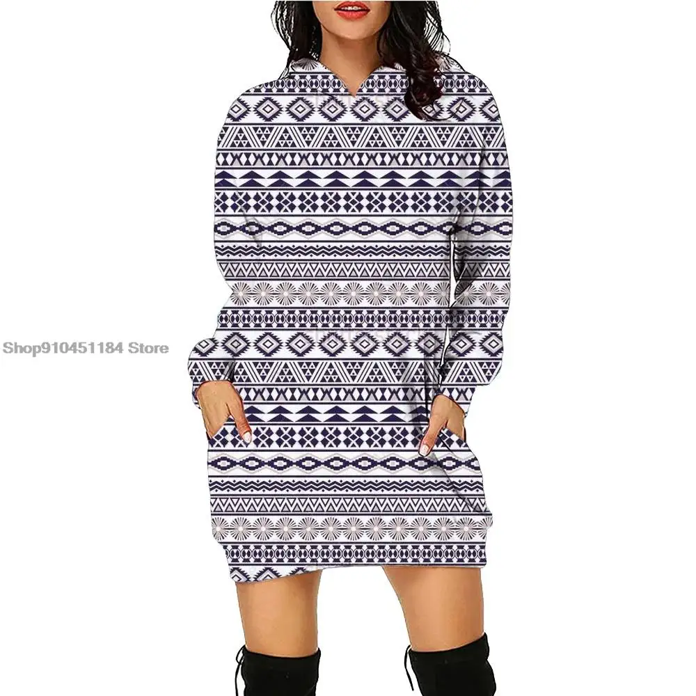 Wormen Hoodie Dress Print Daily Workout Hoodies Pullover Autumn Winter Loose Casual Wear all-match Long Sleeve Hooded Sweatshirt