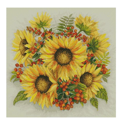 Sonnenblumen Bouquet Fiore Contati Kit Punto Croce Cucito 16Ct 14Ct Tela Bianca Ricamo Fai Da Te Ago Fatto A Mano Decorazioni Per La Casa