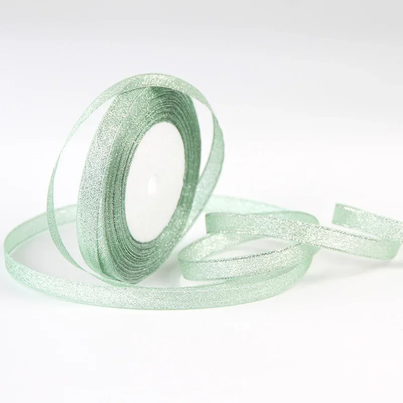 Multicolor Organza Ribbon 10mm 22meter/lot Glitter Embroidered Onions Ribbons Wedding Cake Gift Decoration DIY Craft Supplies