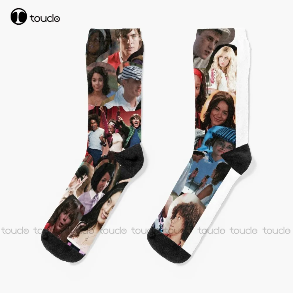 

Hsm High School Musical Collage Socks Athletic Socks High Quality Cute Elegant Lovely Kawaii Cartoon Sweet Cotton Sock Colorful