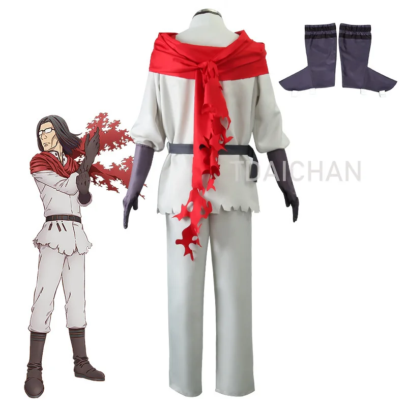 Isekai Ojisan Anime Uncle From Another World Uncle Cosplay Costume Top  Pants Red Scarf Outfit Halloween Role Play Men Set - AliExpress