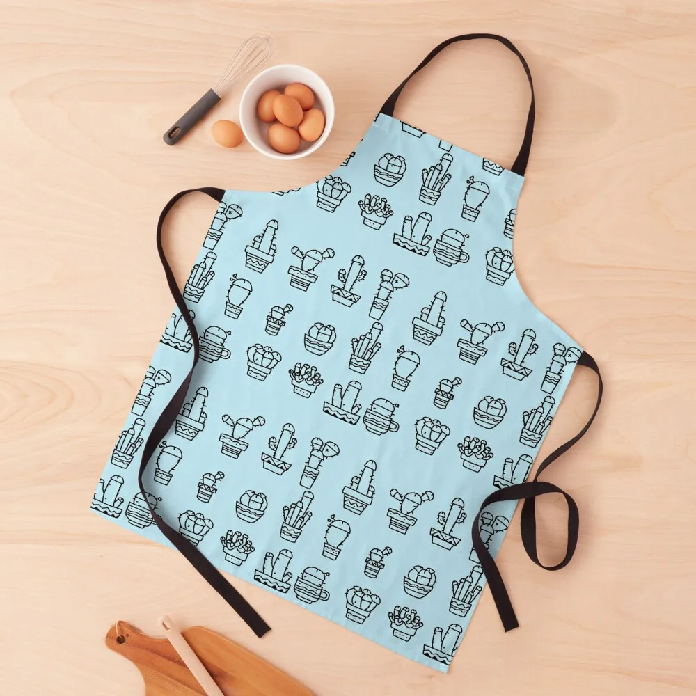 COCK PLANTS CACTUS BLUE Apron with personal logo Bib For Kitchen Kitchen Apron personal