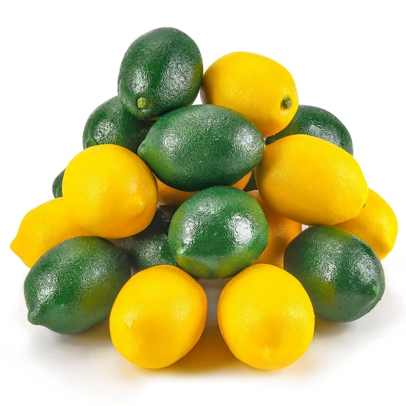 

Искусственные фрукты, лимоны для домашней кухни, праздничное украшение, Свадебный декор, центральный элемент, 20 шт.