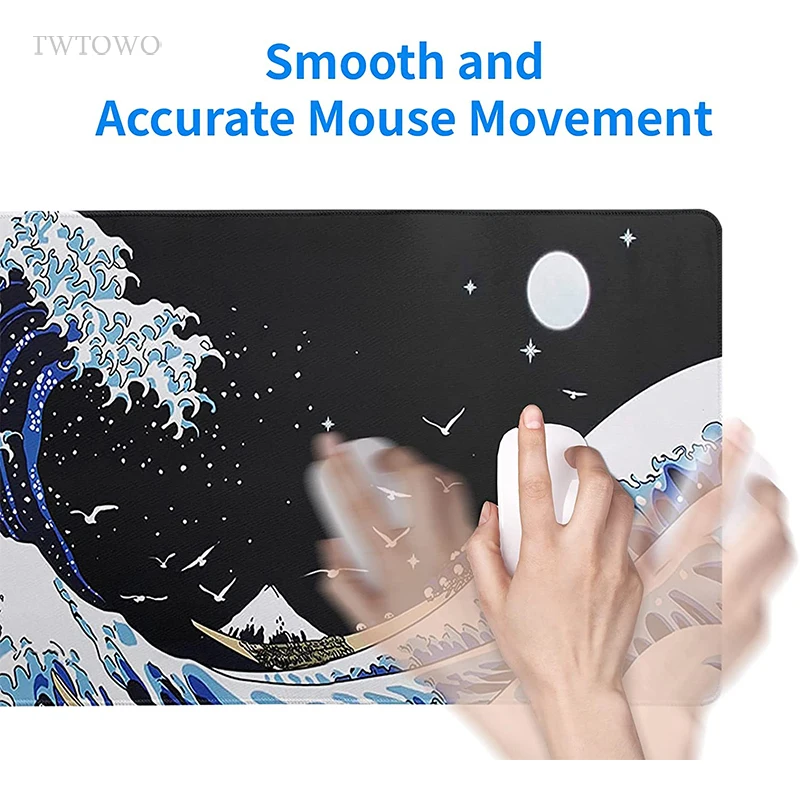 Non-slip Japão Ondas Mouse Pad Gamer xl Casa Personalizado Computador hd Mousepad Tapete de Teclado Mecânico Tapetes do Mouse do Escritório Xxl - Imagem 2