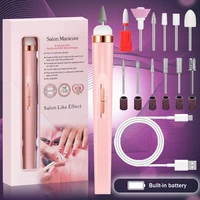 YIKOOLIN 5 in 1 Electric Nail Polish Drill Machine USB Charge Portable Manicure Set  Exfoliation and Polishing for Nail Salon 1