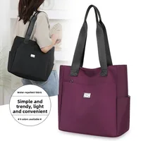 New stylish simple solid color mother bag women's bag nylon shoulder bag fashionable large capacity handbag Oxford Buttot bag