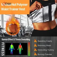 Qtree Women Sweat Sauna Suits Compression Body Shaper Belly Trimmer Vest Waist Trainer Corset Slimming Zipper Jacket Workout Top 3