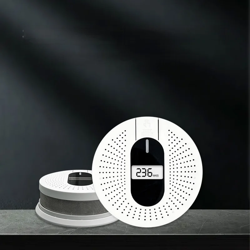 Carbon monoxide smoke fire detector, household multifunctional screen display alarm, gas leak prevention alarm