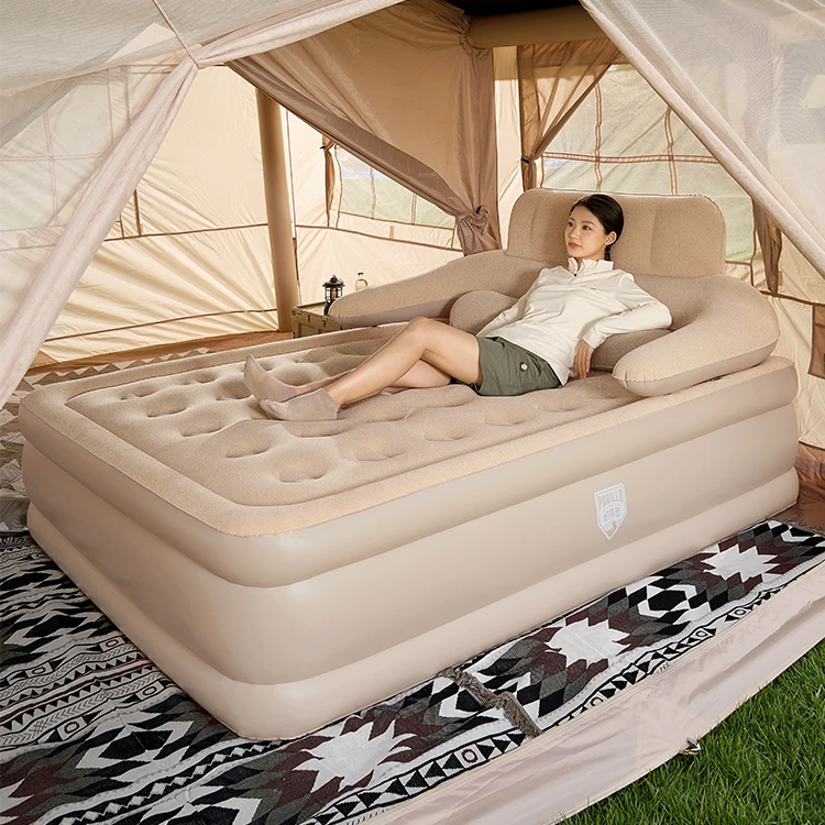 6719N Backrest Inflatable Air Bed Mattress With Built in Pump Custom Double Inflatable Mattress 4
