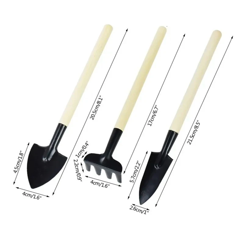 Description Picture 6 of item3Pcs/Set Mini Garden Tool Set For Garden Plants Flower Pot Cactus Vegetables Digging Weeding Indoor Small Plants Garden Tools