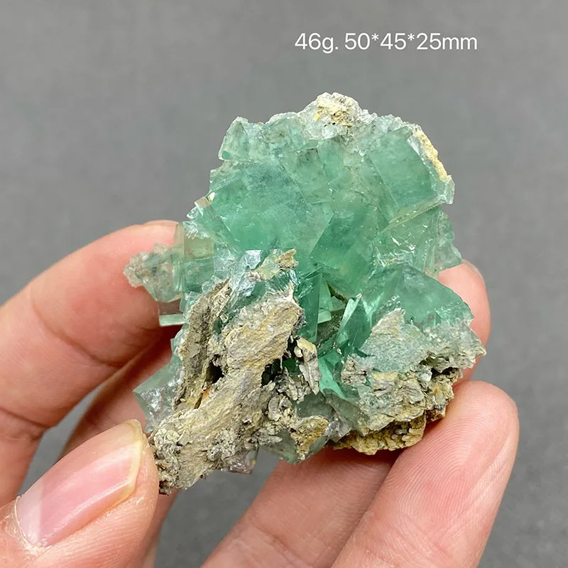 100% Natural China hu nan Xianghualing green Vitreous Transparent Fluorite Specimen Calcite Healing Crystal Stone