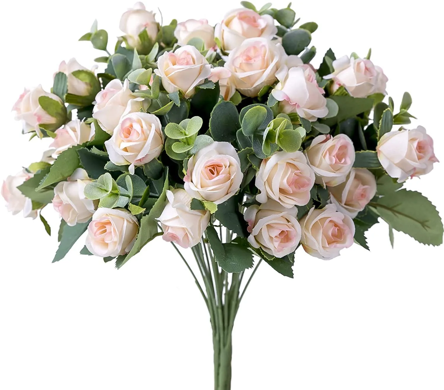 Silk Rose white Eucalyptus leaves 4