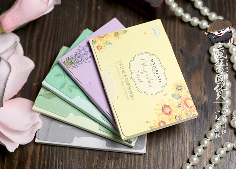 300pcs/box Portable Facial Oil-Absorbing Papers Oil Blotting Sheets Oil Control Face Skin Care Tools for Men and Women Green Tea