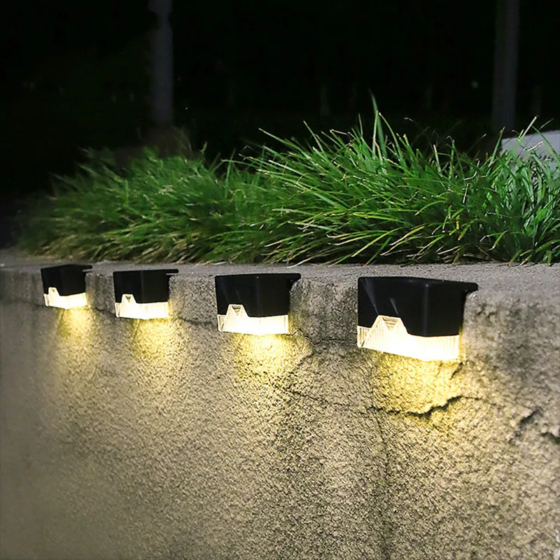 Solar Led Light Outdoor Path Stair Lamp Waterproof Wall Lamps Garden Decoration Step Deck Lights Balcony Fence Solar Lights