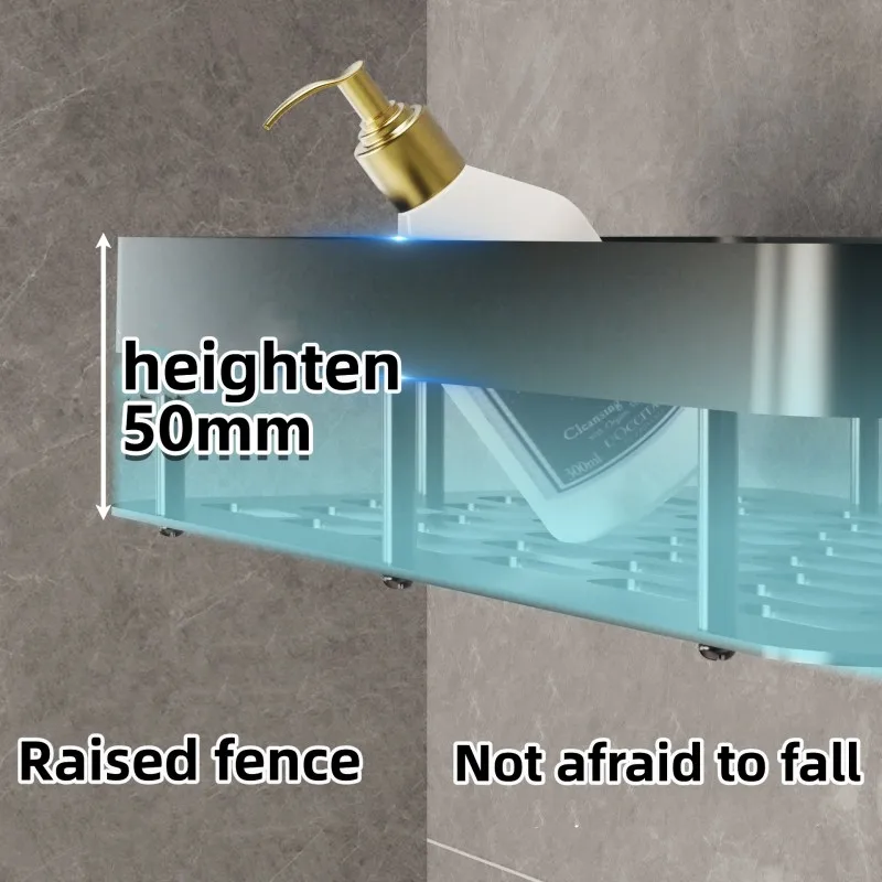Description Picture 6 of itemBathroom Shelf No Drill Aluminum Alloy Shampoo Storage Rack Wall Mounted Toilet Shower Corner Shelves for Bathroom Accessories