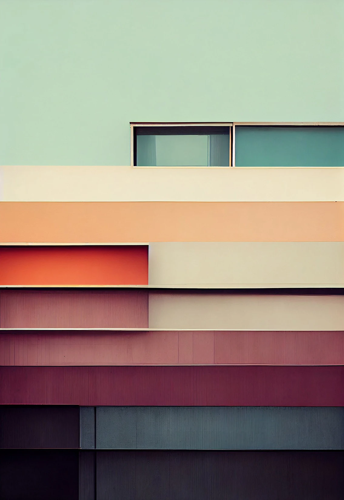 Minimalist Bauhaus Architecture Abstract Canvas Art