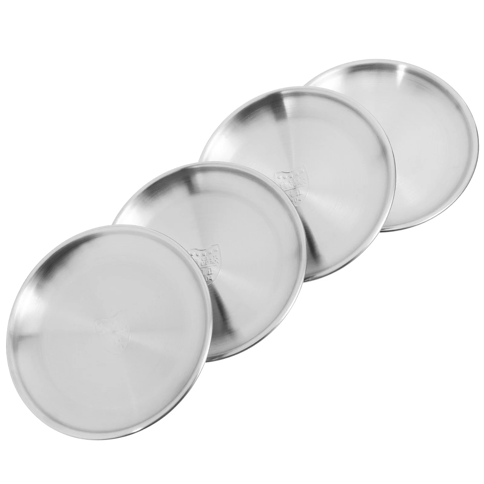 4 Pcs Outdoor Plates Stainless Steel Tray Dinner Large Serving Reusable Safe Child