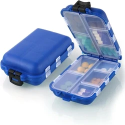 Compact 10-Grid Pill Organizer & Medicine Storage Case (10C Blue)