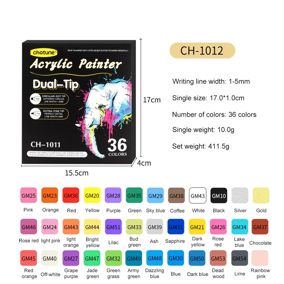 Art Markers 12/24/36 Color Double-ended Gouache Acrylic Marker Waterproof Pigment DIY Graffiti Marker Office and School Supplies