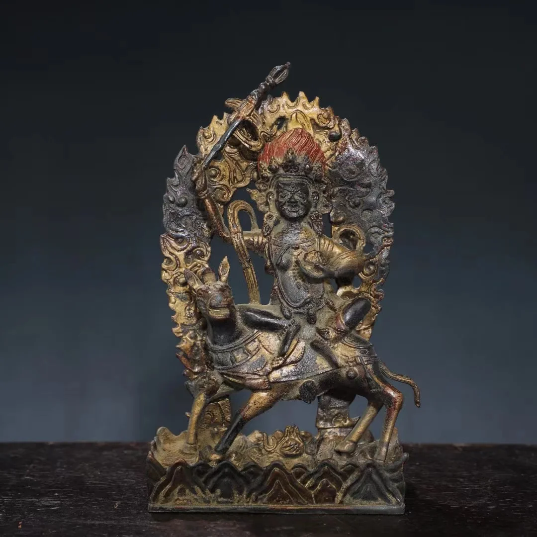 

Rare old Handmade copper Epic of King Gesar Buddha statue,Free shipping