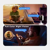 Caméra de sécurité Wifi HD 2MP, mini caméra de surveillance intérieure, vision nocturne, audio bidirectionnel, détection humaine, caméra IP 2.4G 5