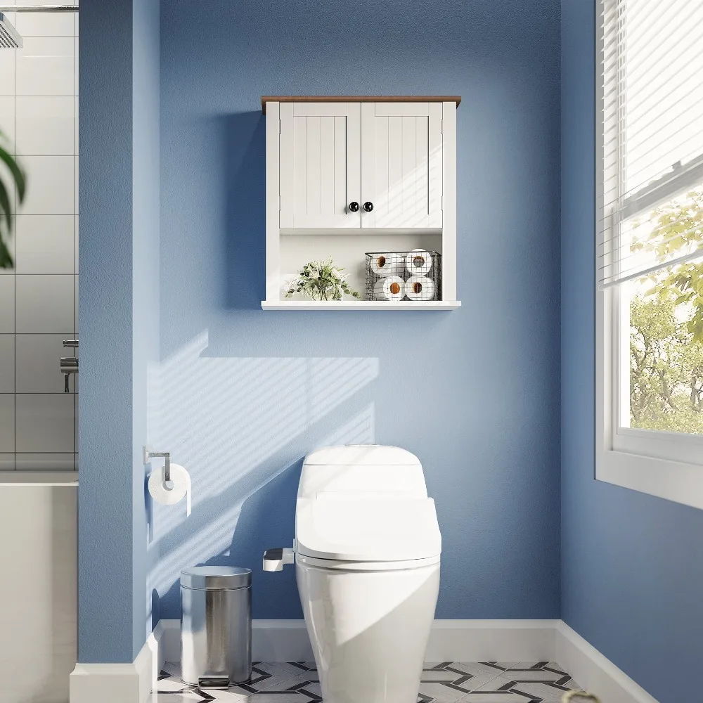 

Bathroom floating cabinet with door, adjustable storage rack, open cabin series for living room, kitchen, and entrance