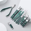 7/18PCS Stainless Steel Nail Clipper Set Grooming Tool Set With Case Manicure Art Beauty Tool Green Nails Cut Portable Household 4