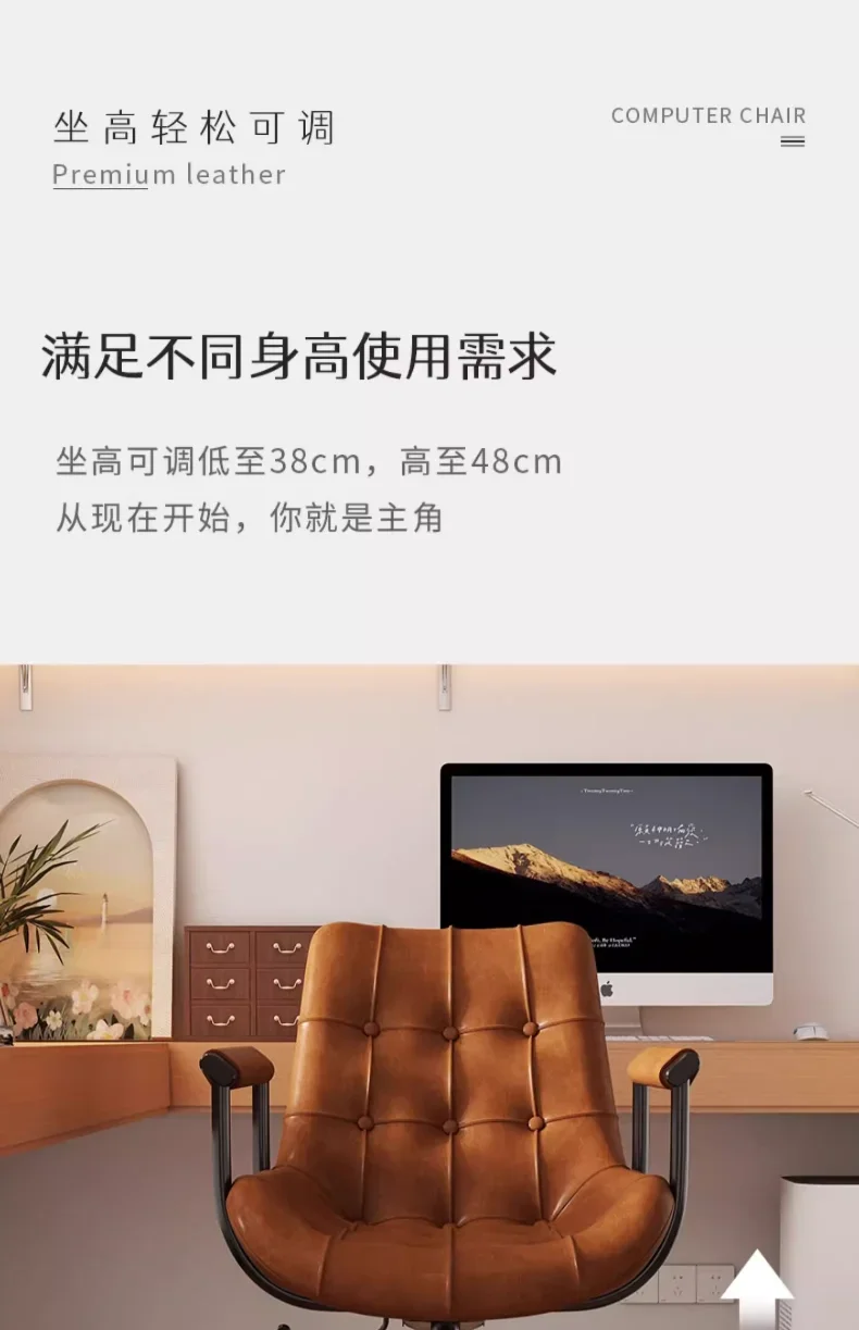 Bedroom Study Office Writing Chair, Nordic Luxury Computer Office Chair, Household Lifting Swivel Chair, Practical Furniture