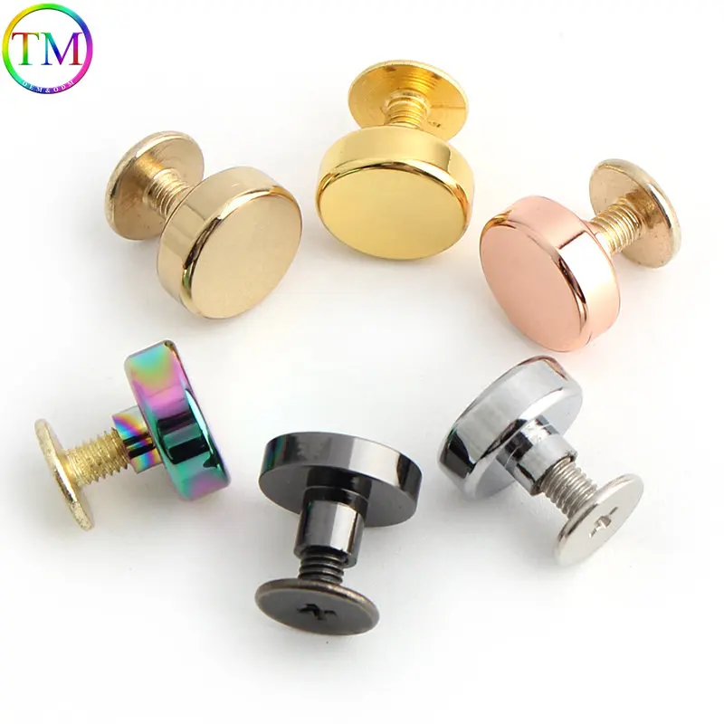 Metal Rivets Studs Round Nail Chicago Screw Leather Craft Belt Strap Rivets Solid Nail  For Craft Wallet Bag Clothes Accessories