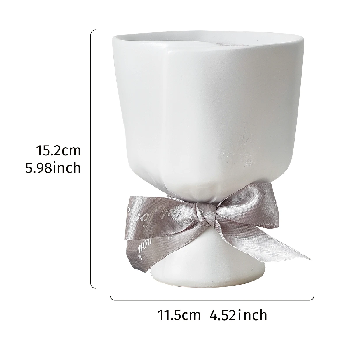 1PC, a simple white hand-held flower-shaped decorative vase, is suitable for home, wedding and party decoration