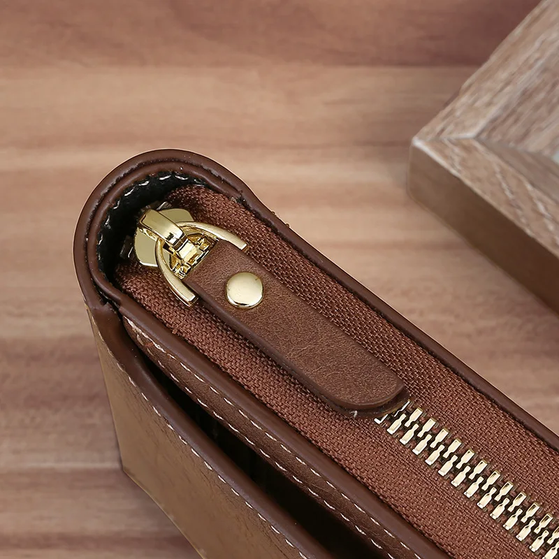 Herren-Geldbörse aus echtem Leder, Designer-Geldbörsen, kurzer Reißverschluss, Münzgeldbörse, Kartenhalter, Kette, Portfolio, Geldbörsen für Damen_voghion.com