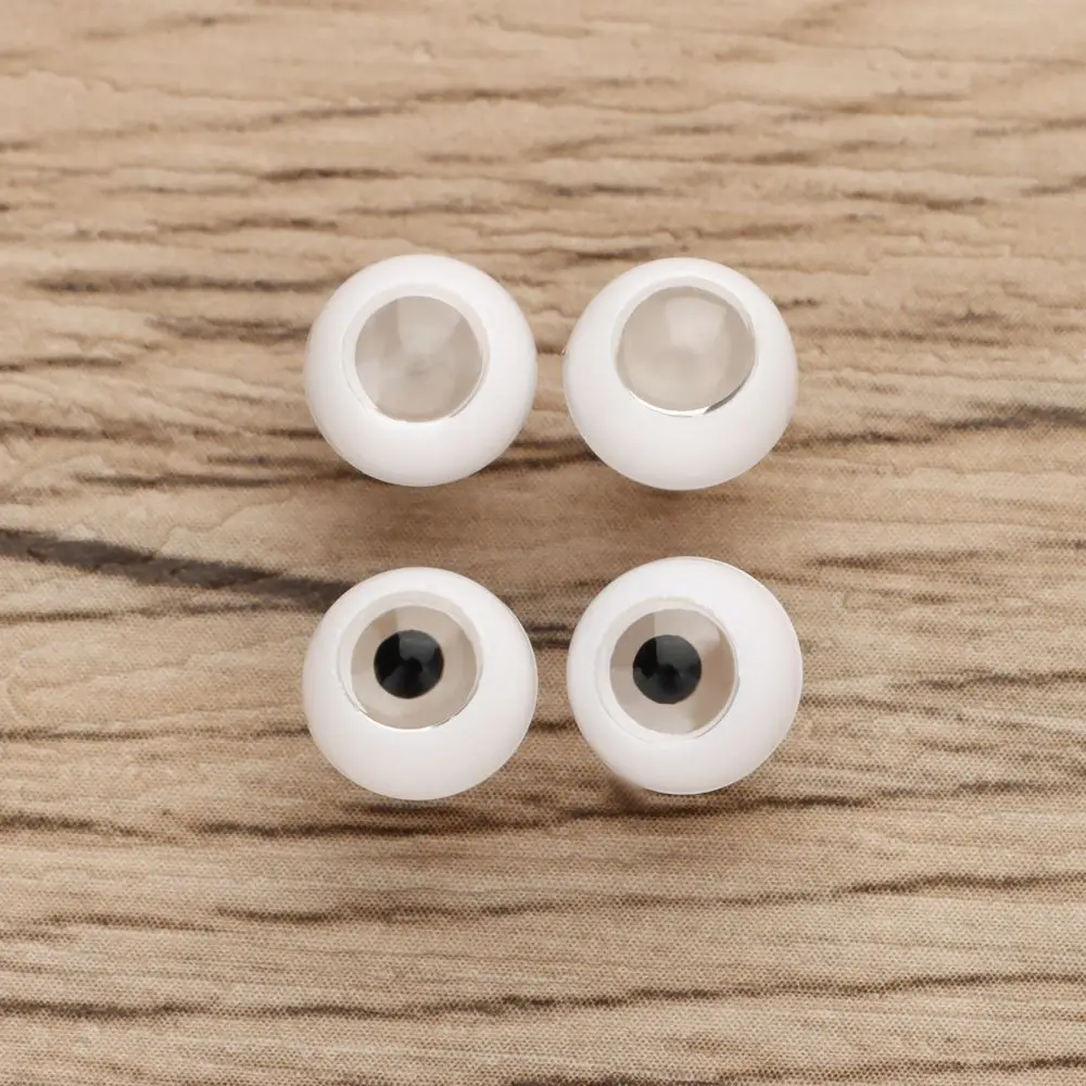 1Set Acrylic Half Round Doll Eyes 8~26mm Transparent Black Eye Patch Safety Eyeball Sticking Mud Clay Toys DIY Doll Accessories