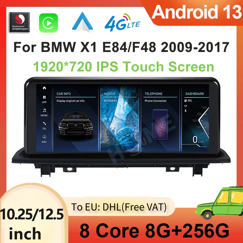

12.5" Snapdragon Android 13 Car Video Player For BMW X1 E84 F48 Carplay GPS Navi Multimedia Bluetooth Stereo Radio Touch Screen