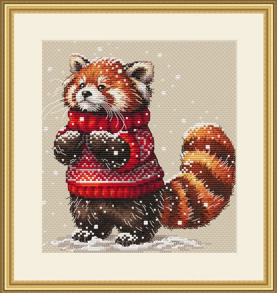 Tomato Flower Clock Embroidery Kits Cross Stitch Kits DIY Home Fun Handwork 8-sweater animal-red panda 28-29 cross stitch kit