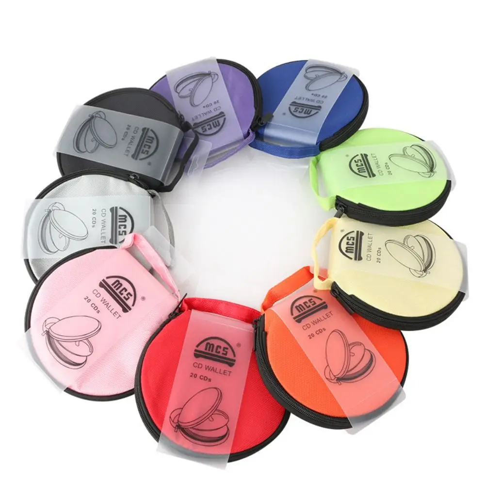 Portable 20 Capacity CD DVD Carrying Case Dustproof with Hand Strap Storage Bag Oxford Cloth Dual-use Car CD Bag Office