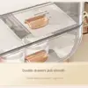 Layered Storage Cosmetic Storage Box Large Capacity Dustproof Makeup Organizer Transparent and Visible With handle 5