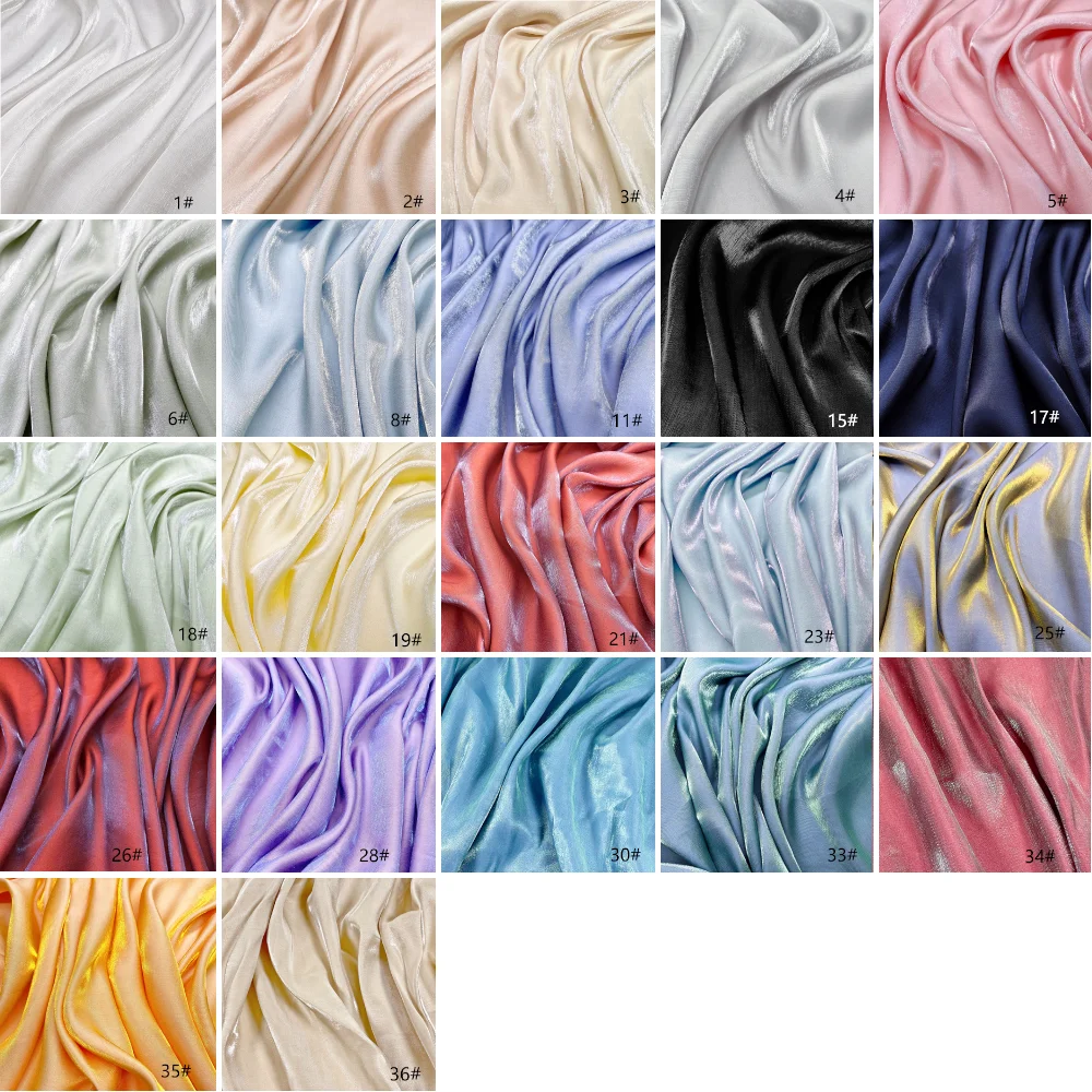 3/5/10m Shiny Crinkle Crepe Silky Satin Fabric Material for Sewing