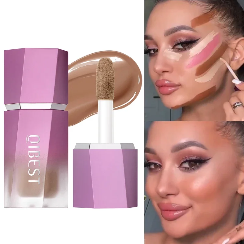 

Liquid Blush Stick Waterproof Highlighter Face Shaping Contour Pen Velvet Applicator Multi-use Cheek Rouge Pigmented Face Makeup