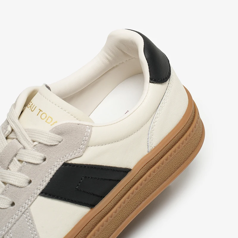 BEAUTODAY Casual Sneakers Women Cow Suede Split Leather Microfiber Patchwork Shoes Lace-up Female Traniers Handmade  29768 5