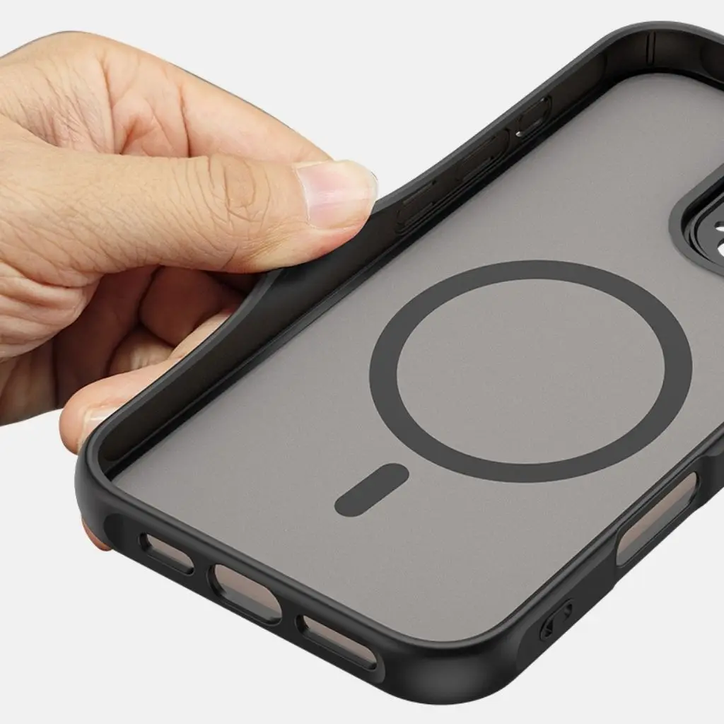 Matte Clear Shockproof Magnetic Wireless Charging Back Case