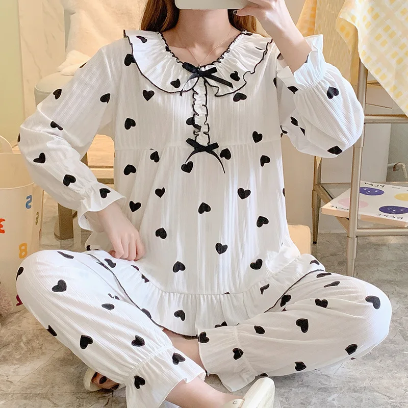 

Twinset Spring Pajamas Suit Women Sleepwear Homewear Long Sleeve Shirt Trousers Pyjamas Set Autumn Nightwear PJS Lingerie