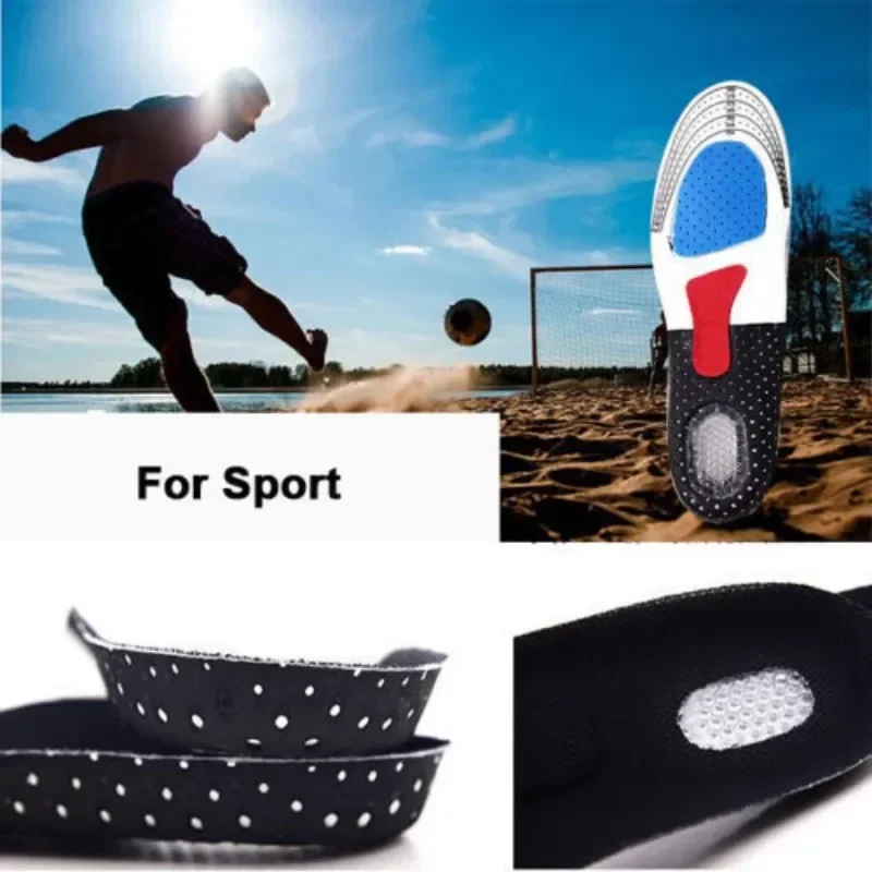 Silicone Gel Insoles Sport Running Insoles for Feet Man Women Orthopedic Pad Massaging Shock Absorption Arch Support Cushion