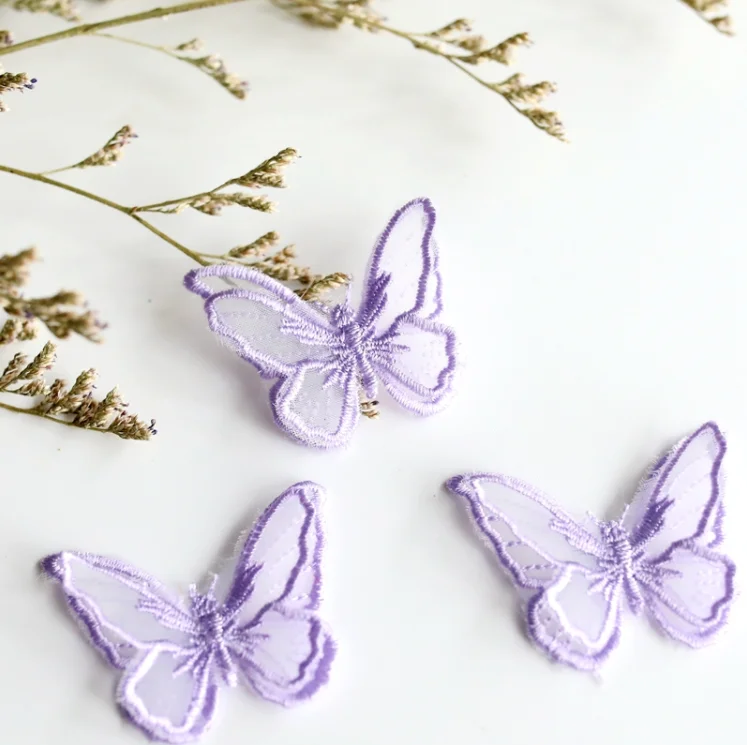 Butterfly 3D Lace Embroidery Patches - Set of 5 for DIY Clothing and Headwear Accessories