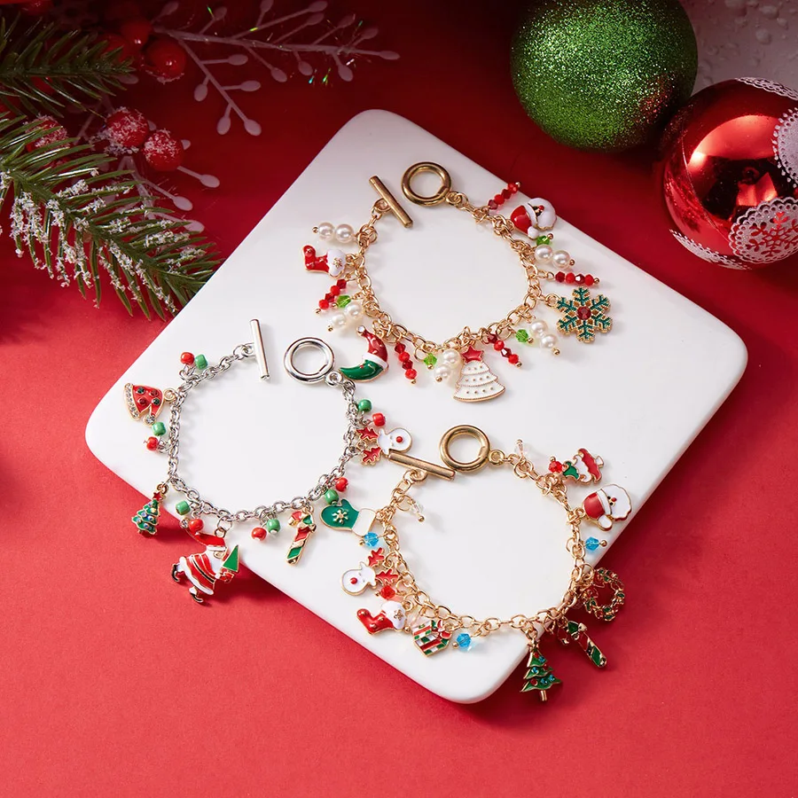 Unisex Christmas Bracelet Snowflakes Pendant Accessories