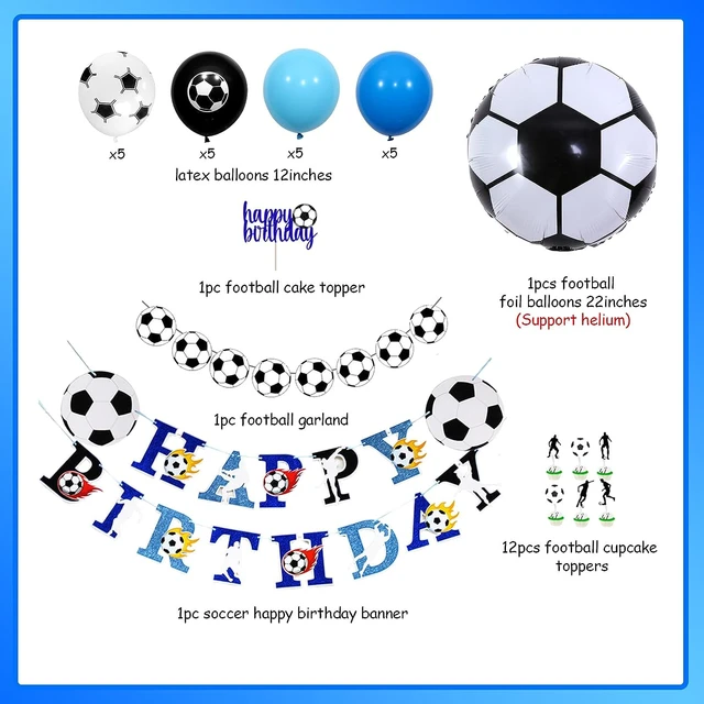 Ballons d'anniversaire de garçon de football, décorations de fête de  football avec bannière de football joyeux anniversaire