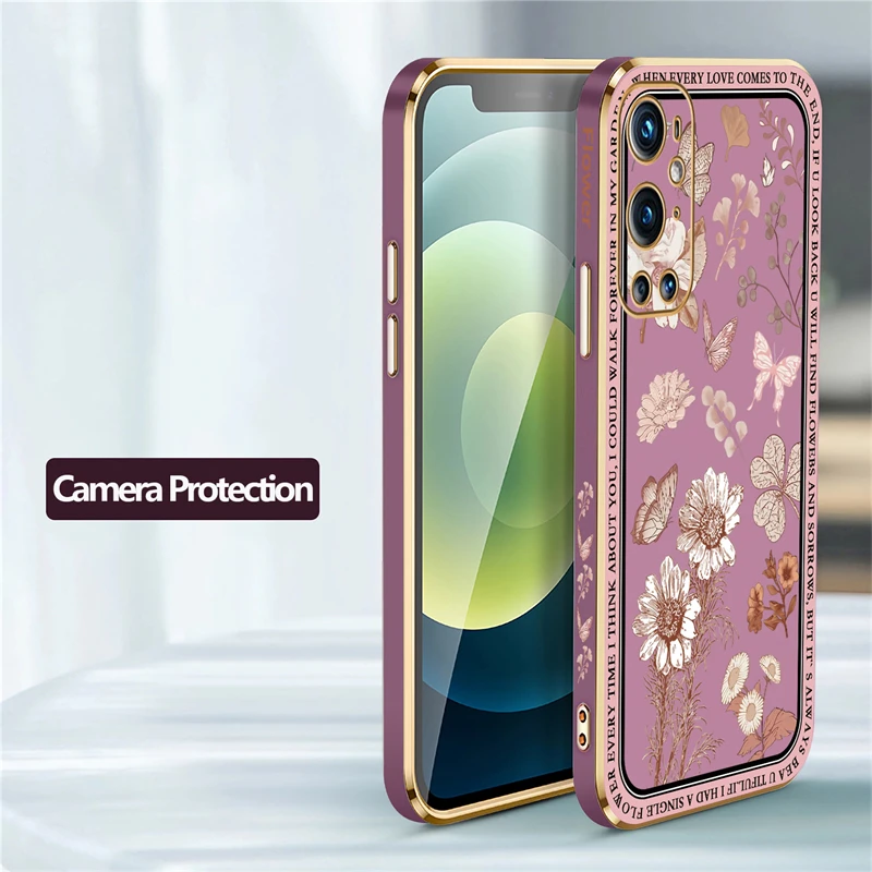 Luxurious Silicone Case with Plated Floral Design