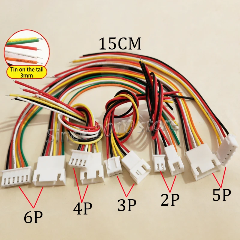 50 Stück Micro JST XH2.54 2P 3P 4P 5P 6PIN Stecker-Buchse-Verbinder 2,54mm Abstand Mit Metallkabel Batterieladekabel – Detail 2