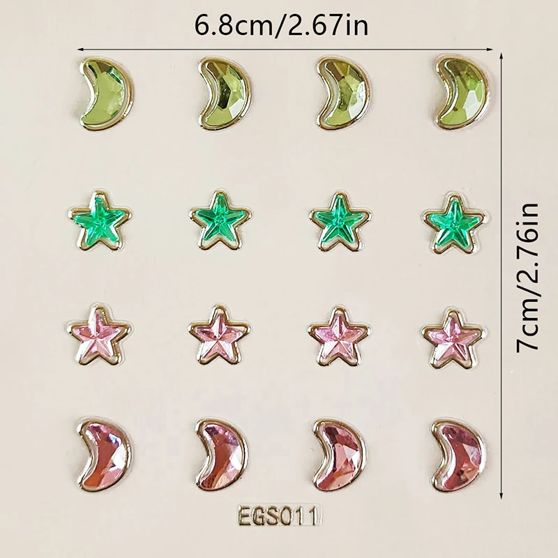 3D Earrings Stickers No Ear Hole Self Adhesive Butterfly Rhinestones for Children Girls