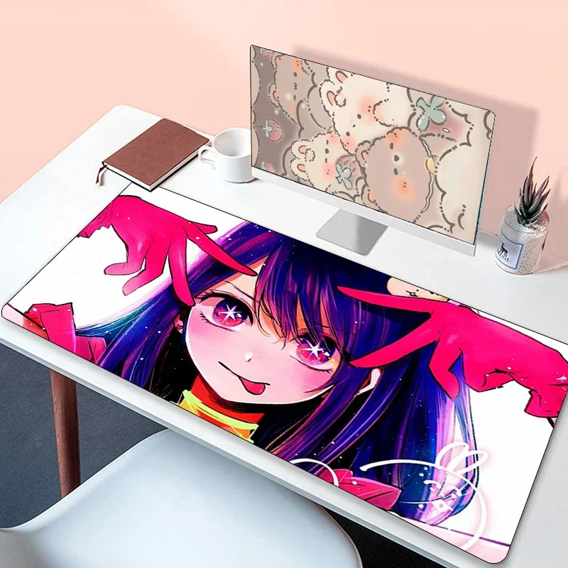 thumbnail image 1 of Mause Pad Hoshino Ai Accesorios para Juegos de Pc Oshi No Ko Mausepad Gamer Cabinet Mouse Mats Deskmat alfombrilla de goma alfombrilla para ratón teclado Xxl, 1 of 5